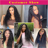 Neobeauty Hair HD Lace Wig Deep Wave 13x4 Frontal Wig 30 Inch Deep Curly Human Hair Density 180%