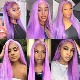 Neobeauty Hair Colored Lace Front Wigs Purple Lavender Wig Straight Hair Wig DENSITY 180%