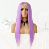 Neobeauty Hair Colored Lace Front Wigs Purple Lavender Wig Straight Hair Wig