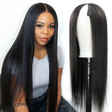 Neobeauty Hair V Part Wig Tranparent Lace Front Human Hair Wig Natural Color Thin Part Wigs Straight Hair 180%