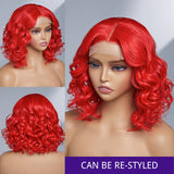 Fairycore Red Glueless Lace 4x4 Closure Bob Wig | Halloween Limited Wholesale and Supplier