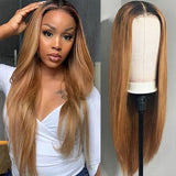 Neobeauty Hair Straight Human Hair Wigs Honey Blonde 13x4 Transparent Lace Front Wigs