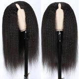 V Part Wig Kinky Straight Glueless Thin Part Free Part Human Hair Wigs