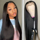 38 Inch Straight Human Hair Wig Brazilian Hair 4x4 Lace Closure Wig for Black Women Neobeauty 180% Density