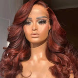 Neobeautyhair Reddish Brown 13x4 Body Wave Lace Front Hair Wig Autumn Perfect Color For Women