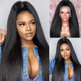 Neobeauty Density 150% 13x6 Lace Frontal Wig Kinky Straight Hair Real Human Hair Wigs with Baby Hair