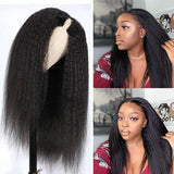 V Part Wig Kinky Straight Glueless Thin Part Free Part Human Hair Wigs