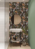 Peel and Stick Wallpaper Boho Mushroom Removable Stick on Contact Paper for Bathroom Black/Brown/Green