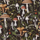 Peel and Stick Wallpaper Boho Mushroom Removable Stick on Contact Paper for Bathroom Black/Brown/Green