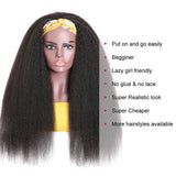 Neobeauty Glueless Human Hair Kinky Straight Headband Wig Yaki Straight Human Hair Wigs