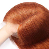 Neobeauty Body Wave Wig Middle Part Transparent Lace Wig Orange Ginger Color