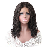 16 Inches Wet And Wavy Hair Wigs Water Wave Middle Part Pre Plucked Lace Front Wigs