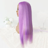 Neobeauty Hair Colored Lace Front Wigs Purple Lavender Wig Straight Hair Wig