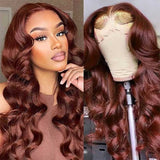 Neobeauty Reddish Brown Hair HD Lace Front Wig Body Wave Hair 13*4 Lace Wig