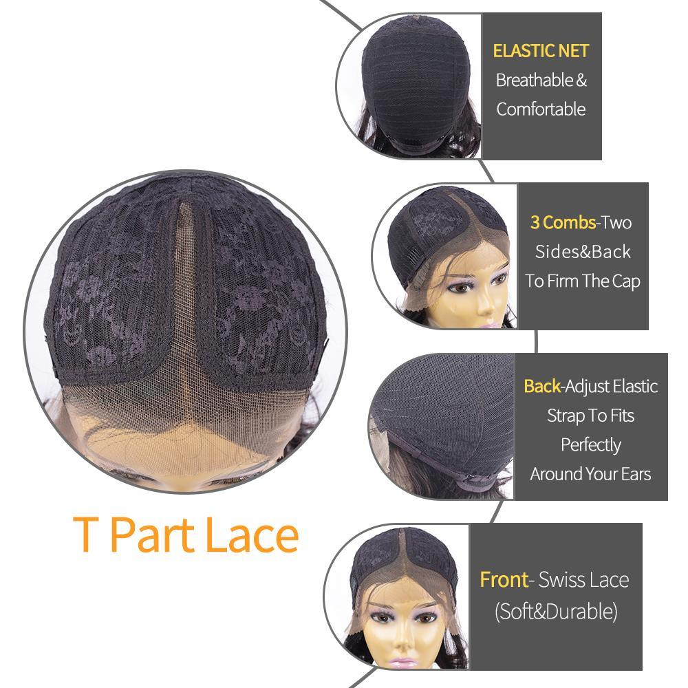 Short Bob Wig For African American Women Water Wave T Part Lace Wigs - Neobeauty Hair