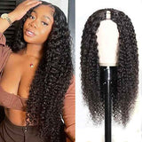 Neobeauty Hair Density 150% U Part Human Hair Curly U Part Wig No Leave Out Glueless Machine Made Wig Free Part