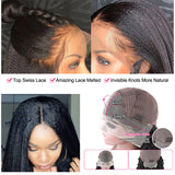 Neobeauty Hair Density 210% Transparent Lace Wig Human Hair 13x4 Lace Frontal Wigs Affordable Kinky Straight Wig HD Lace Yaki Hair