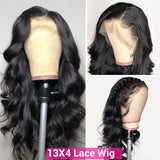 Neo Beauty hair 13x4 Transparent Lace Front Body Wave Black Human Hair Wig