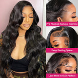 Neobeauty Hair Body Wave Human Hair Lace Front Wigs Transparent Lace Wig Upgrade 200% Density Human Hair Wigs