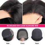 Neobeauty Hair Density 150% Glueless Human Hair Wigs Lace Closure Wig Kinky Straight Hair