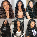Neo Beauty hair 13x4 Transparent Lace Front Body Wave Black Human Hair Wig