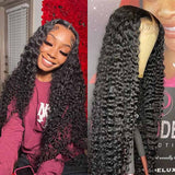Neobeauty 250% Density Hair Deep Wave Glueless Human Hair Wig Transparent Lace Deep Curly Hair Pre Plucked 13x4 Lace Front Wigs