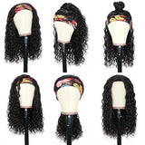 Neobeauty hair Wet and Wavy Headband Human Hair Wigs Deep Wave Curly Headband Wigs 150% Density Natural Color Lace Front Wigs