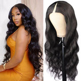 Neobeauty Hair V Part Wig Tranparent Lace Front Human Hair Wig Natural Color Thin Part Wigs Straight Hair 180%