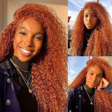 Neobeauty Ginger Wig 13x4 Lace Front Wigs Curly Human Hair Wigs Swiss Lace