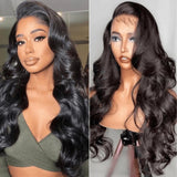 Neo Beauty hair Body Wave HD Invisible Glueless Lace Front Human Hair Wigs 13x4 Natural Color Pre Plucked 180% Density