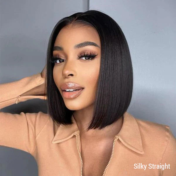 Amazon.com : JYZ Pink Highlight Bob Wig Ombre Color Short Bob Wigs 14 Inch  13X4 Lace Front Wigs Human Hair Ombre Short Straight Bob Wig 150% Density  Pre Plucked Bleached Knots Human