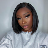 Super Natural Side Part Glueless Minimalist  ILace Bob Wig Fits All Face Shapes