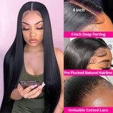 38 Inch Straight Human Hair Wig Brazilian Hair 4x4 Lace Closure Wig for Black Women Neobeauty 180% Density