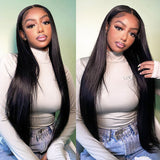Glueless Lace Wig 4x4 Lace Closure Wig Straight Human Hair Long Wigs for Women Neobeauty 180% Density
