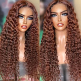 Neo Beauty hair Brownish Red Color Water Wave / Body Wave / Jerry Curly 13x4 Lace Front 150% Density Autumn Breeze Wig