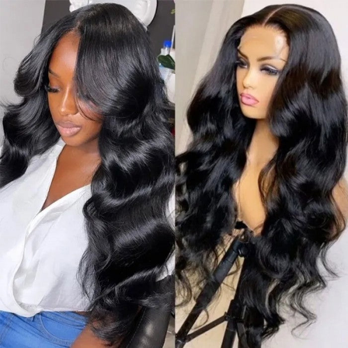Neo Beauty hair Body Wave HD Invisible Glueless Lace Front Human Hair Wigs 13x4 Natural Color Pre Plucked 180% Density