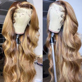 Neo Beauty hair 13x4 Lace Front Wigs Honey Blonde Highlight Lace Wigs Human Hair Body Wave 150% Colored Wigs