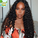 Neo Beauty hair Magic Dry Straight &amp; Wet Curly Wig 2 Styles in 1 V Part Curly Human Hair Black Wig