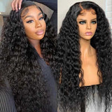 Neobeauty 210% Density Hair 30 Inch Wet and Wavy Human Hair Lace Front Wig Water Wave Pre Plucked HD Lace Wig