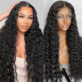 Neobeauty 250% Density Hair 30 Inch Wet and Wavy Human Hair Lace Front Wig Water Wave Pre Plucked HD Lace Wig