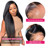 Neobeauty Hair Density 150% Glueless Human Hair Wigs Lace Closure Wig Kinky Straight Hair