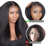 Neobeauty Hair Density 180% Glueless Human Hair Wigs Lace Closure Wig Kinky Straight Hair